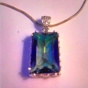 Mystic Topaz Stamped 925 Sterling Silver Necklace